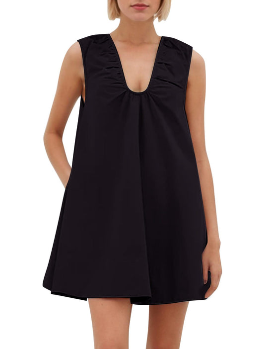 Damen Lässiges Sommerkleid mit Rüschen-Ausschnitt EB