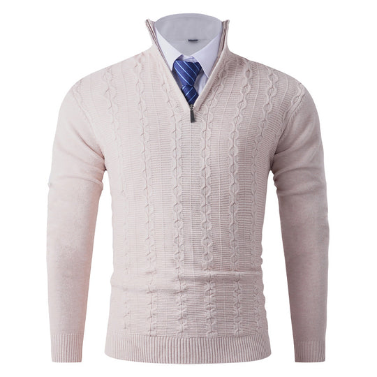 Herren modischer Rollkragenpullover mit strukturiertem Zopfdesign EB