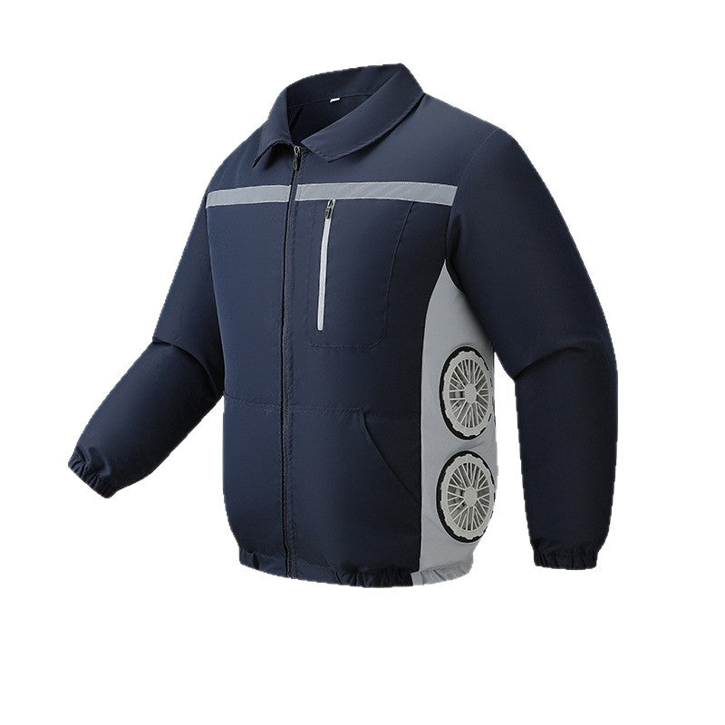 Unisex nan kühlende Ventilationsjacke mit integrierten seitlichen Lüftern und atmungsaktivem Funktionsmaterial R&B