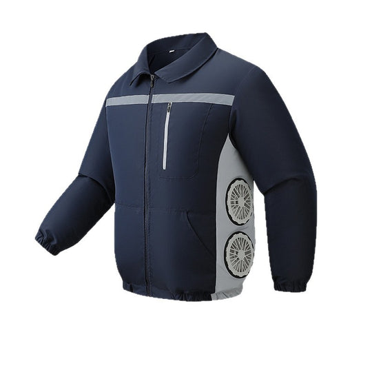 Unisex nan kühlende Ventilationsjacke mit integrierten seitlichen Lüftern und atmungsaktivem Funktionsmaterial R&B