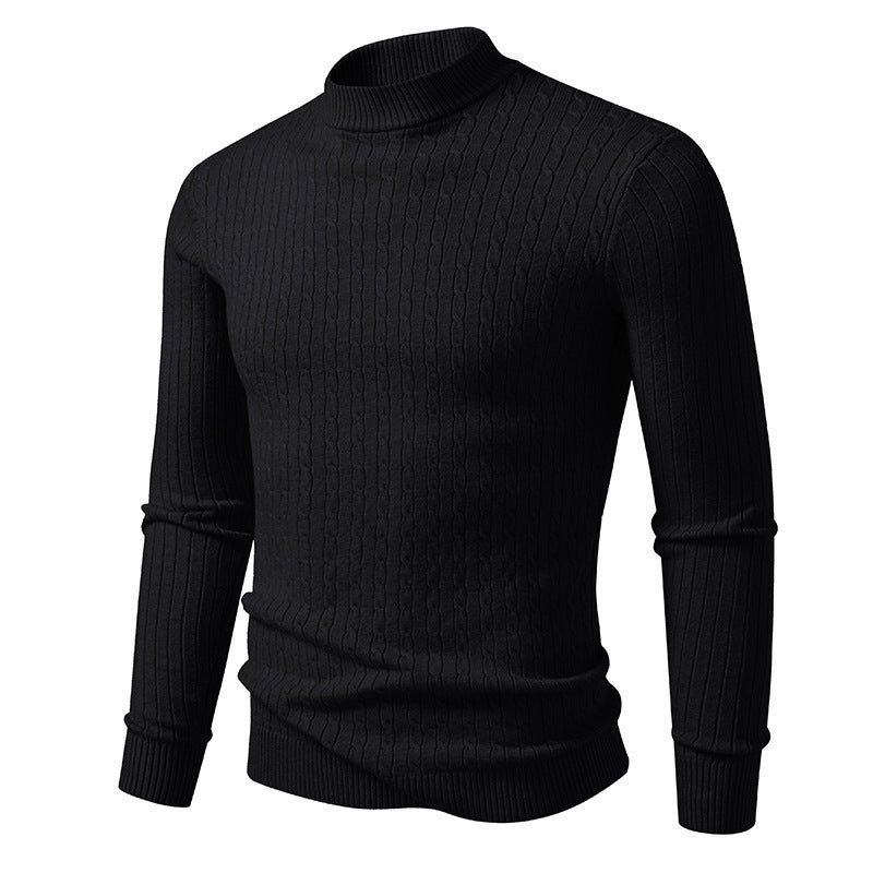 Herren Rollkragenpullover aus strukturiertem Strickmaterial EB