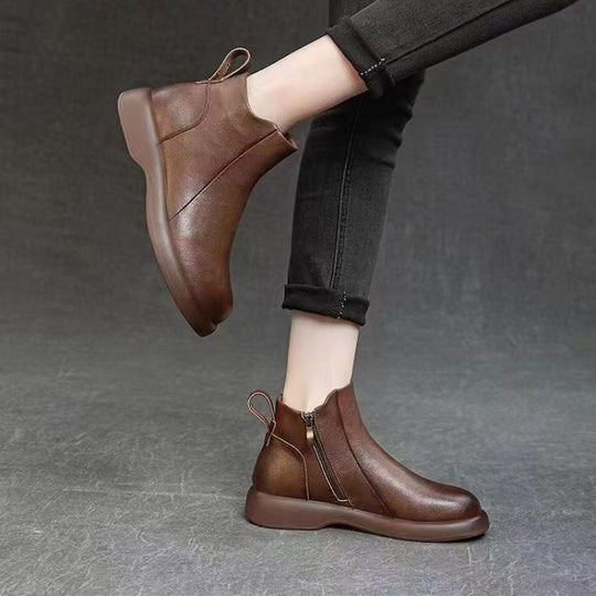 Damen Modische Stiefeletten mit elegantem Reißverschluss und rutschfester Sohle EB