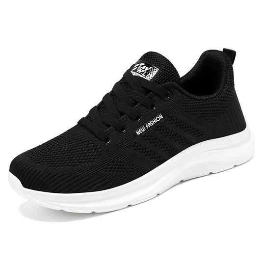 Damen nan atmungsaktive Strick-Komfort-Sneaker mit gepolstertem Fersenbereich und flexibler Leichtlaufsohle EB