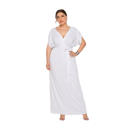 Damen Maxikleid mit raffiniertem Wickeldesign EB