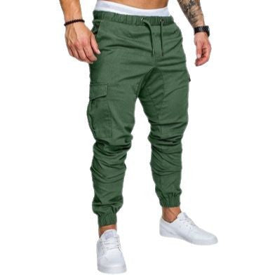 Herren nan taillierter Cargo-Jogger mit elastischem Bund, Kordelzug und aufgesetzten Taschen EB