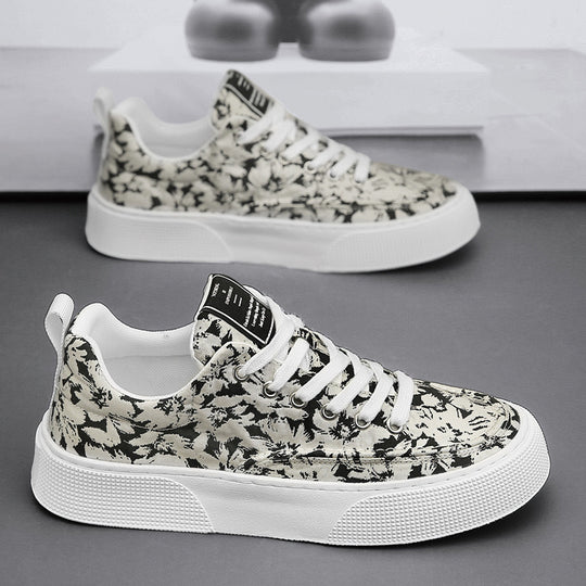 Damen Modische Sneakers mit floralem Design und bequemer Sohle EB