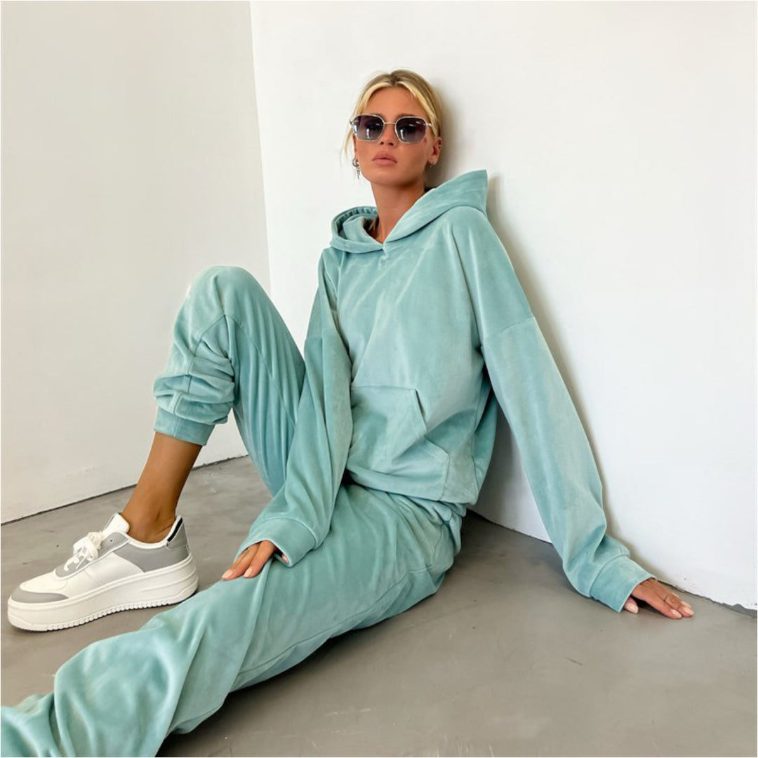 Damen Kuscheliges Hoodie und Jogginghose Set EB