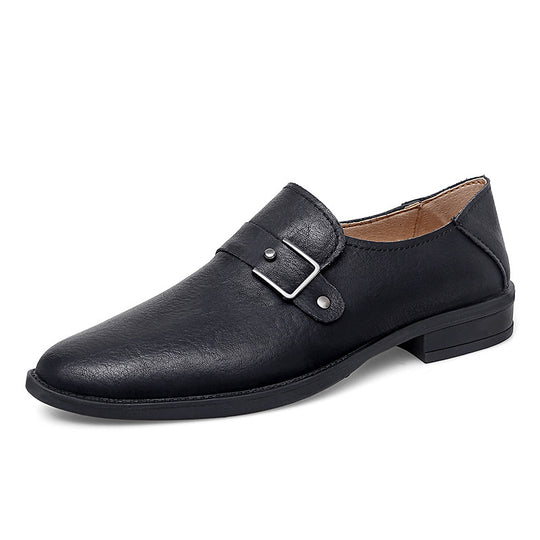 Herren Elegante Leder Slipper mit Schnalle EB