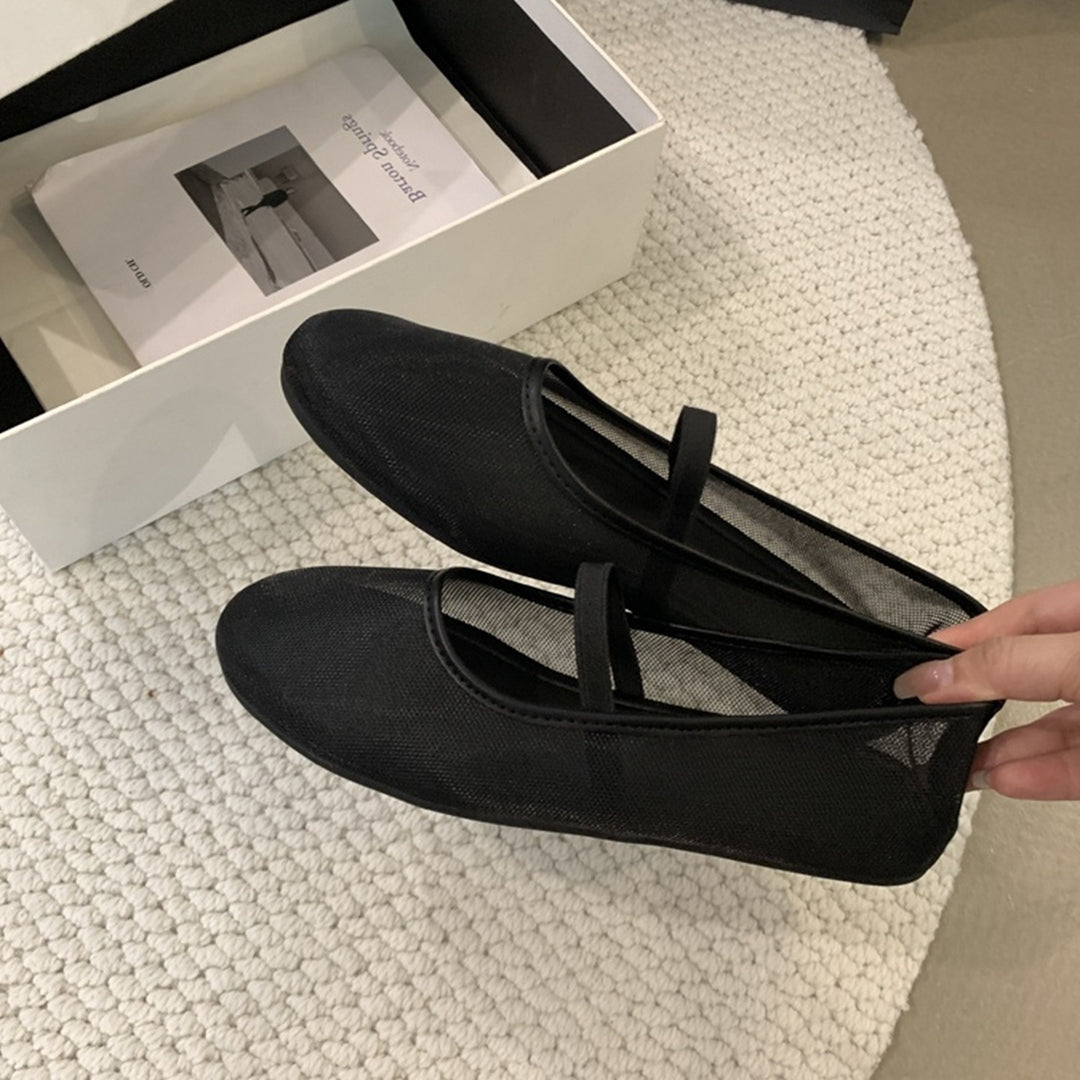 Damen Ballerinas aus atmungsaktivem Mesh mit komfortablem Riemen EB