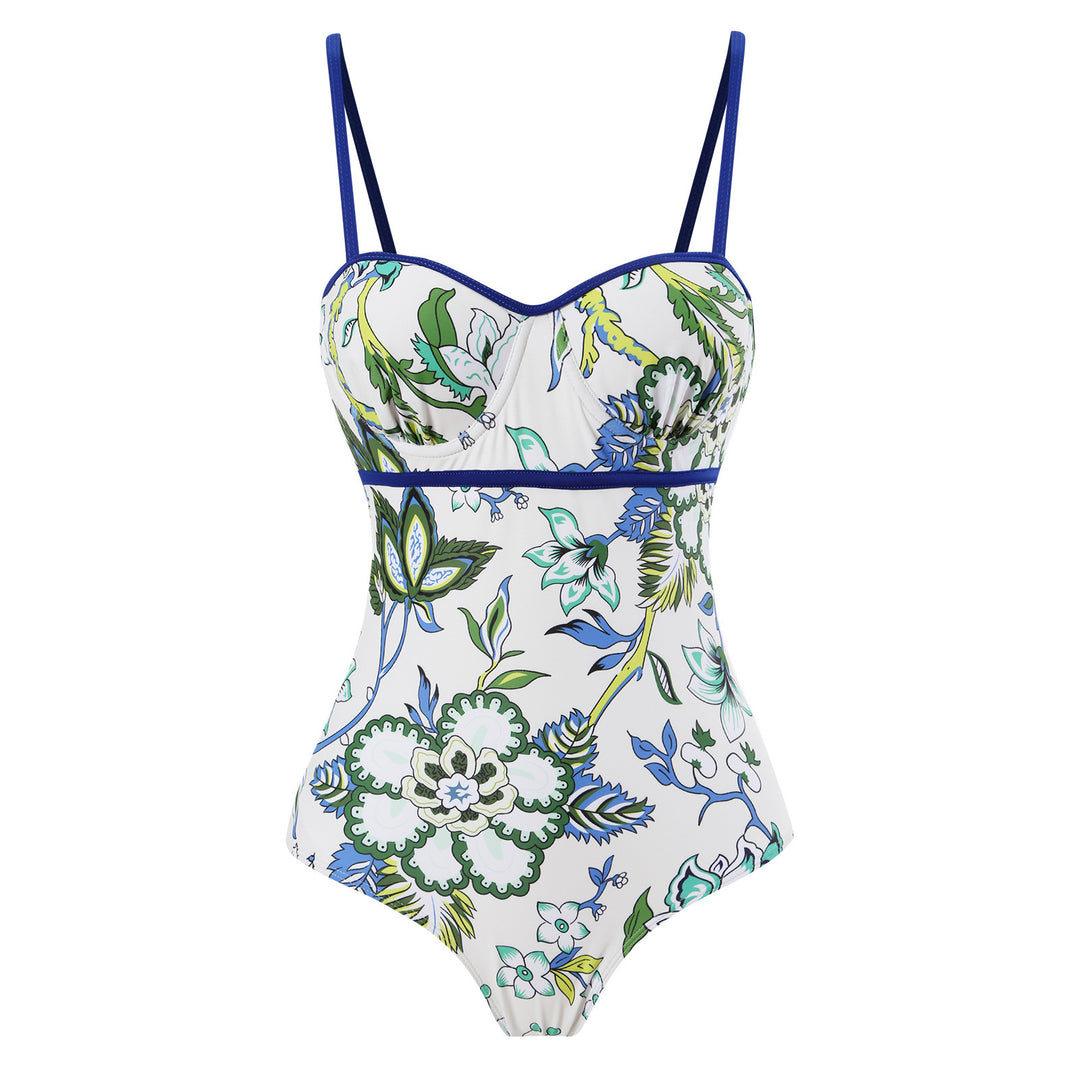 Damen Einteiler Badeanzug mit elegantem Wickelrock EB