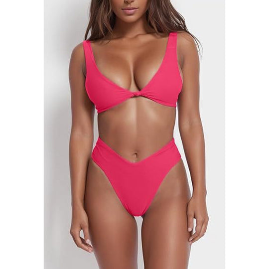 Damen Hochtaillierter Bikini mit verstellbaren Trägern EB