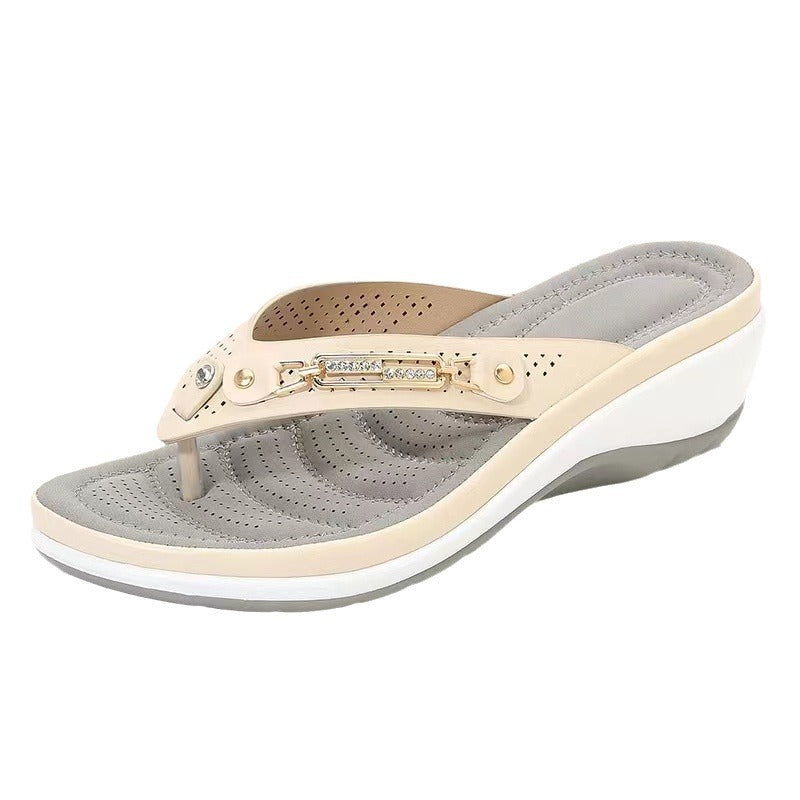 Damen Wedge-Sandalen mit modischem Riemendesign und ergonomischem Fußbett EB
