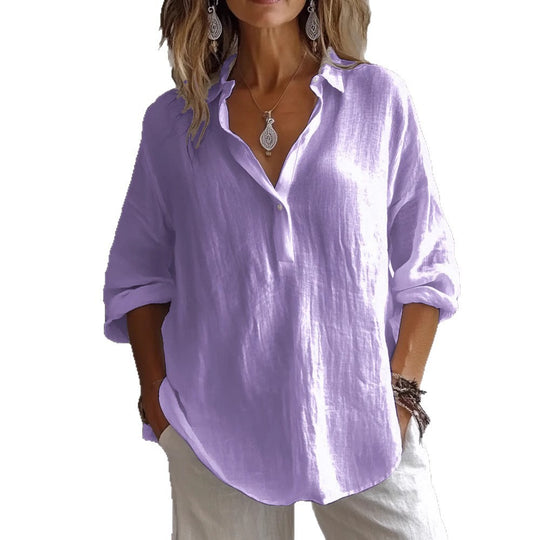 Damen Leichte Leinenbluse EB