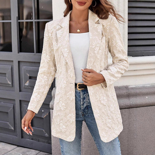 Damen Modischer Blazer mit floralen Details EB