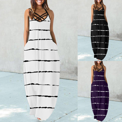 Damen Maxikleid mit trendigem Rückenausschnitt EB