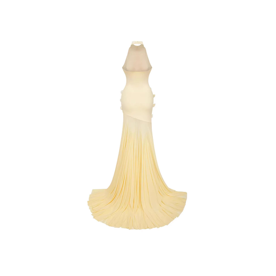 Damen Elegantes Maxikleid mit fließender Drapierung EB
