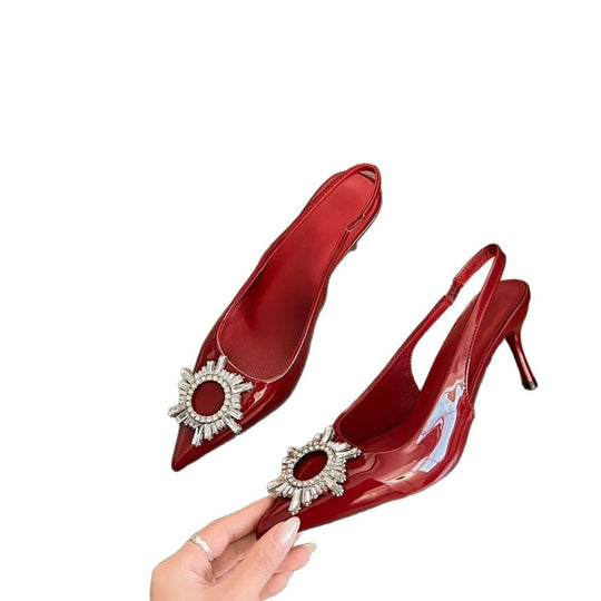 Damen Slingback-Pumps mit funkelndem Strass-Akzent EB