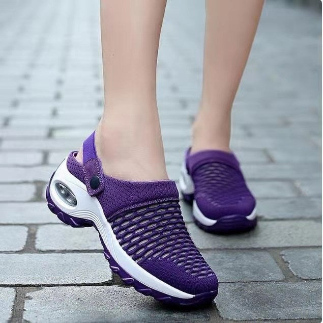 Damen  atmungsaktive Mesh-Clogs mit luftgepolsterter Dämpfungssohle und verstellbarem Fersenriemen EB
