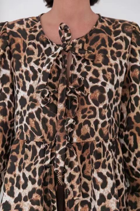 Damen Bluse mit Rüschen und Bindebändern EB