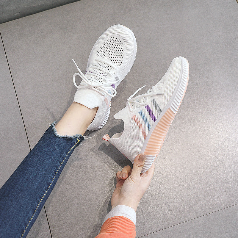 Damen Leichte Freizeit-Sneaker mit atmungsaktiver Mesh-Oberfläche und flexibler Laufsohle EB