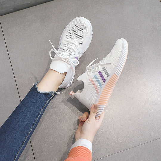 Damen Leichte Freizeit-Sneaker mit atmungsaktiver Mesh-Oberfläche und flexibler Laufsohle EB