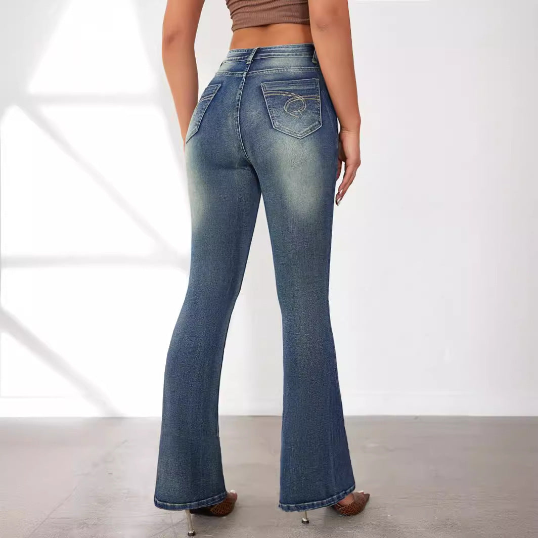 Damen Flared Jeans mit hohem Bund und schickem Schnitt EB