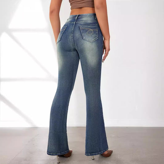 Damen Flared Jeans mit hohem Bund und schickem Schnitt EB
