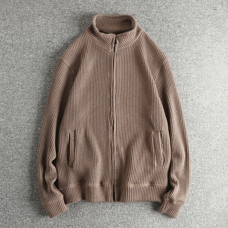 Damen Strickjacke mit hohem Kragen und praktischen Taschen EB