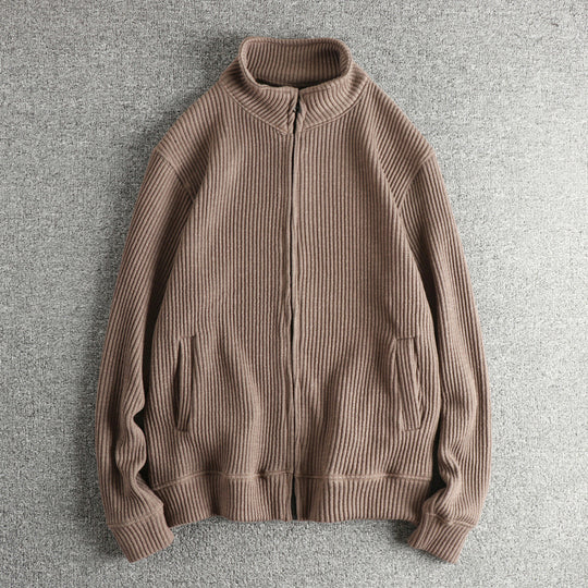 Damen Strickjacke mit hohem Kragen und praktischen Taschen EB