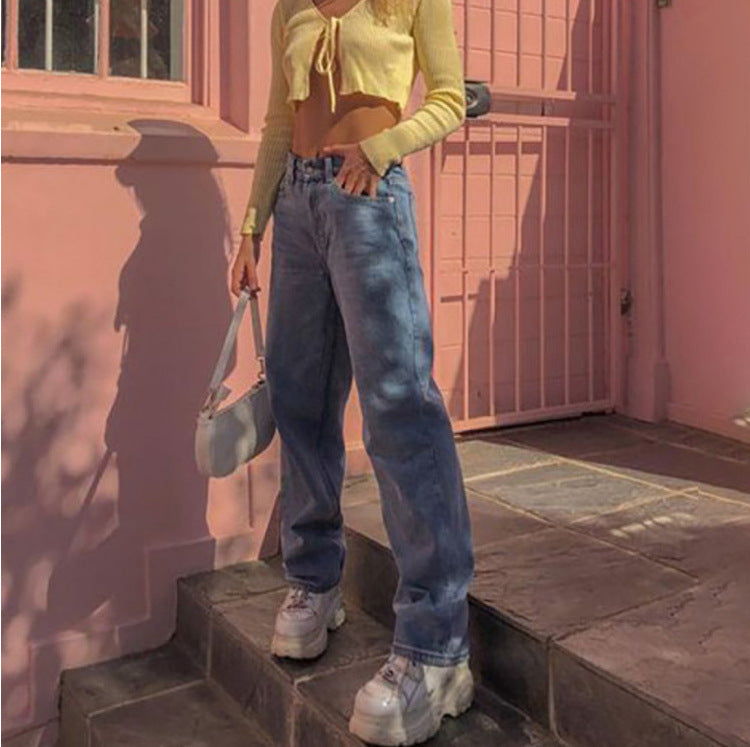 Damen Weitgeschnittene Jeanshose EB