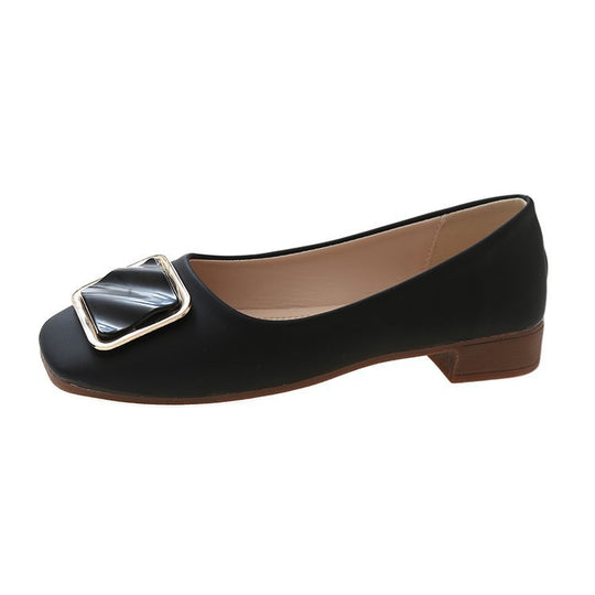 Damen elegante Ballerinas mit dekorativem Schnallen-Detail EB