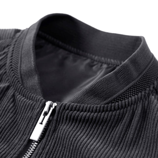 Herren Cord-Blouson im Bomberstil mit Rippenstruktur und Badge-Detail EB