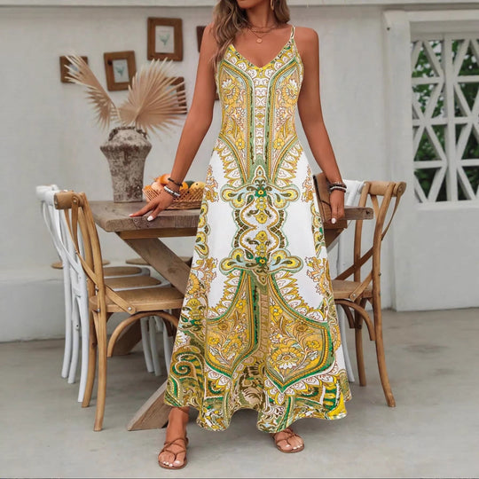 Damen Maxikleid mit elegantem Paisleymuster EB