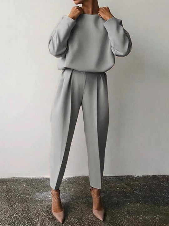 Damen Lässiges Zweiteiliges Set mit weitem Schnitt und stylischen Details EB