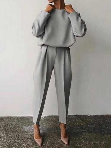 Damen Lässiges Zweiteiliges Set mit weitem Schnitt und stylischen Details EB