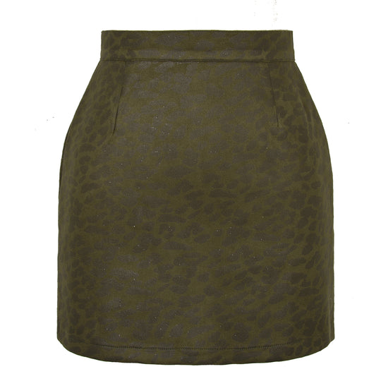 Damen modischer Minirrock mit elegantem Animal-Print und hochwertiger Verarbeitung EB