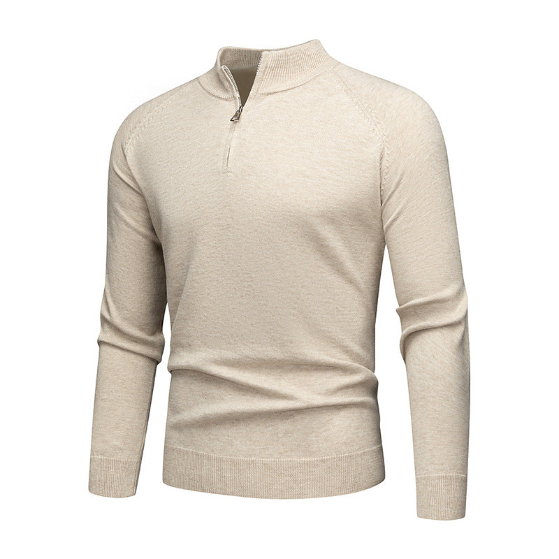 Herren modischer Pullover mit kurzem Reißverschluss EB