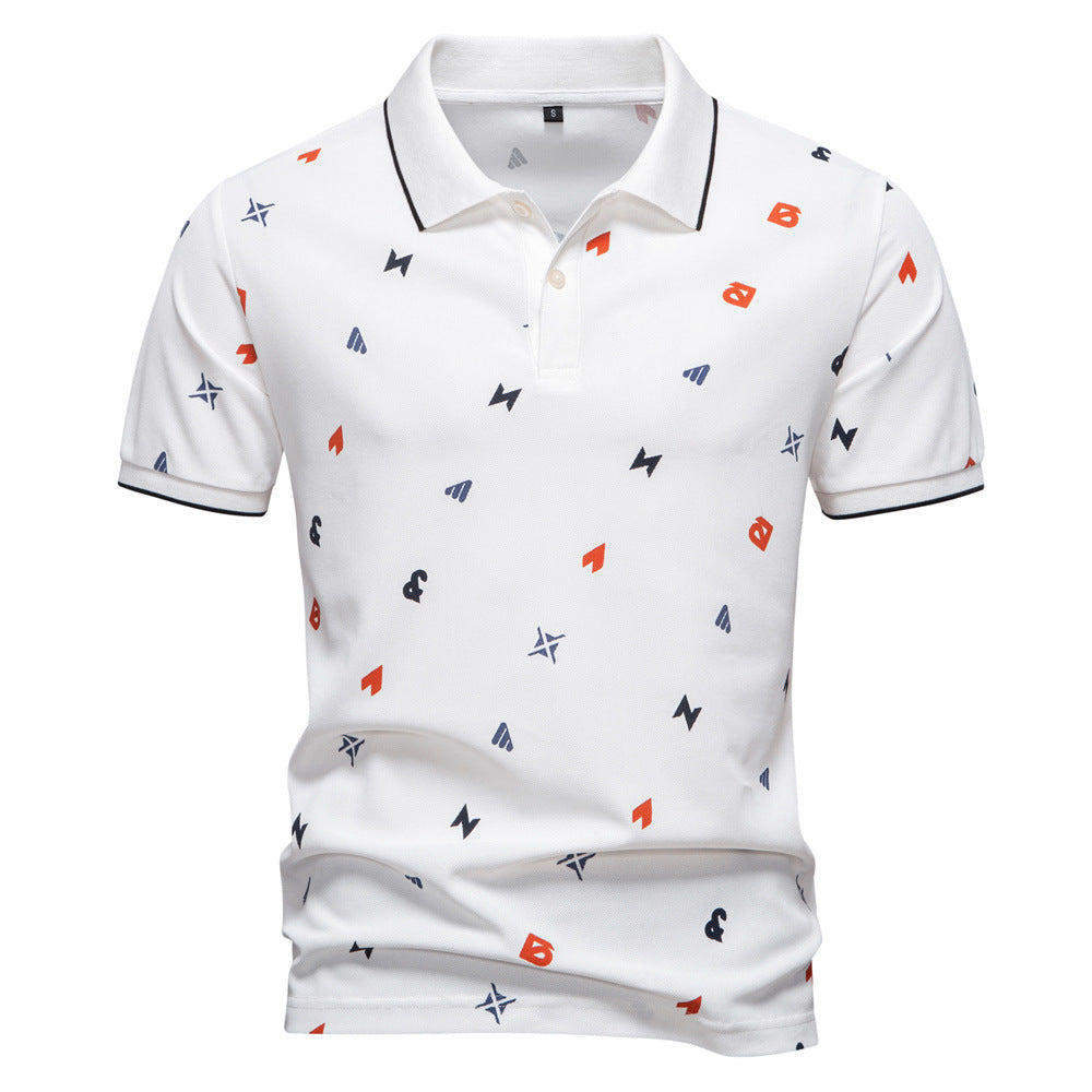 Herren Kurzarm Poloshirt mit hochwertigem Allover-Muster EB