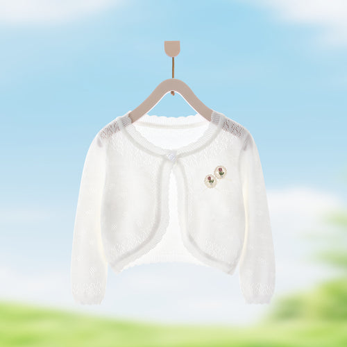 Mädchen's nan zarte Spitzenstrick kurzer Bolero-Cardigan EB