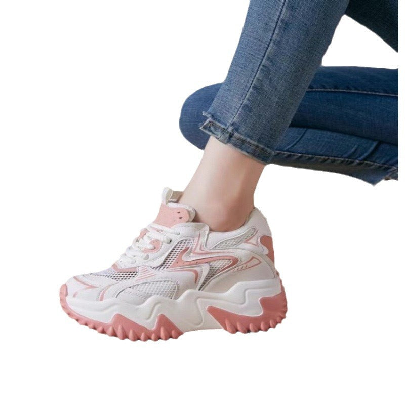 Damen Chunky Sneakers mit luftiger Mesh-Oberfläche und dämpfendem Komfort EB