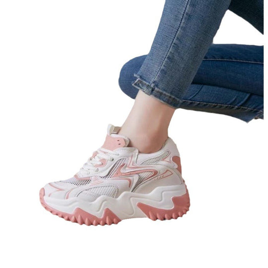 Damen Chunky Sneakers mit luftiger Mesh-Oberfläche und dämpfendem Komfort EB