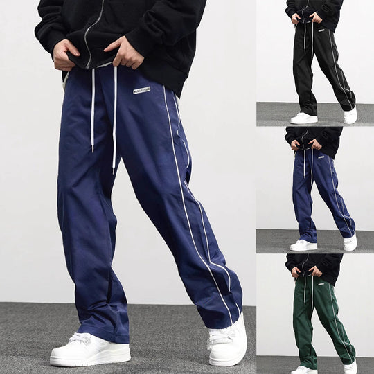 Herren Hochwertige Freizeithose mit verstellbarem Bund und seitlichen Streifen EB