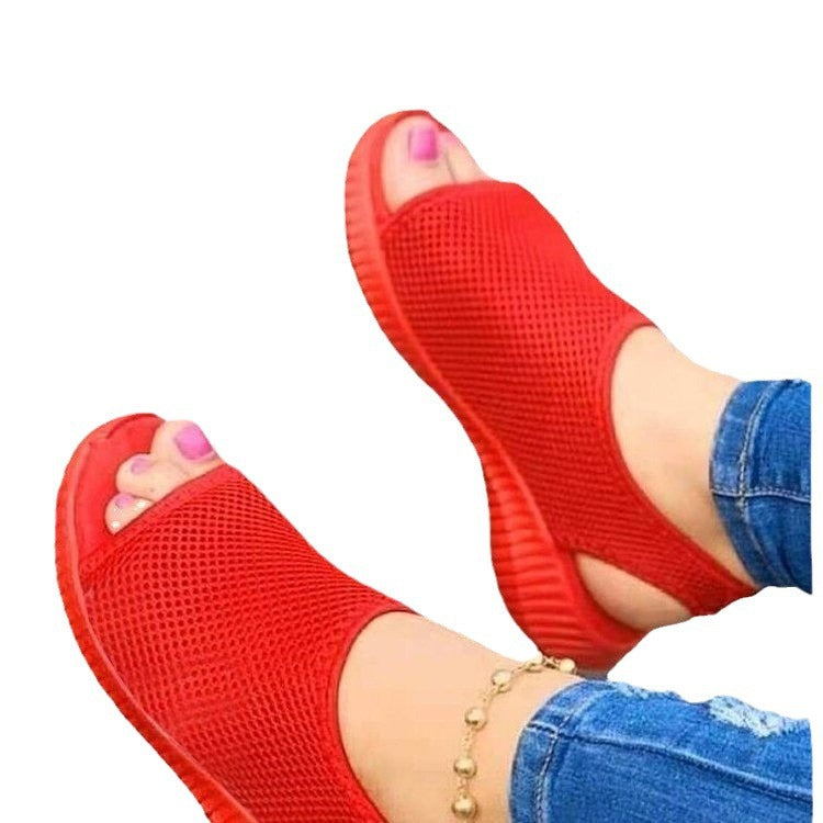 Damen Atmungsaktive Sandalen mit rutschfester Sohle und offenem Zehenbereich EB