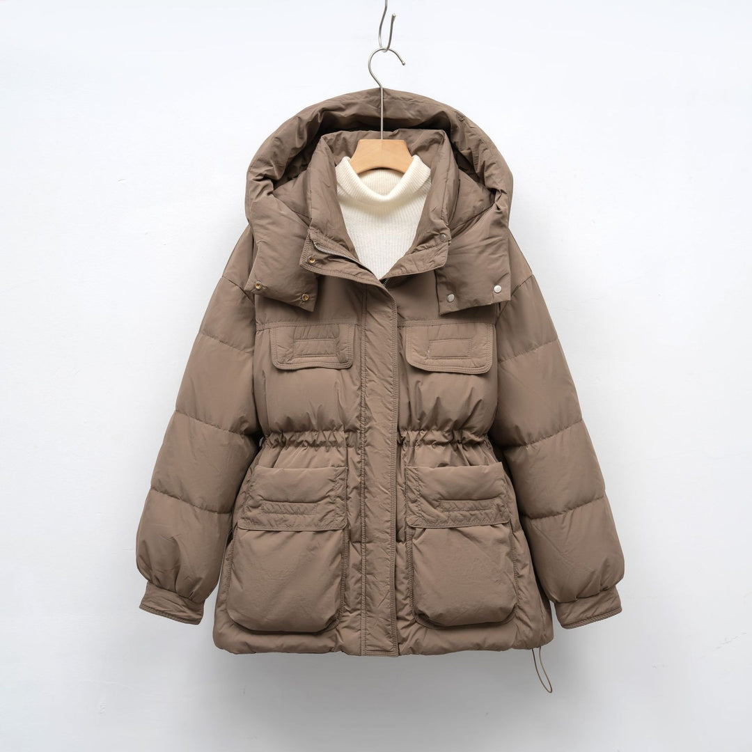 Damen gesteppte Winterjacke mit voluminösem Schnitt und praktischen Taschen EB