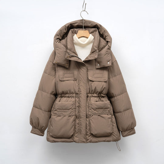 Damen gesteppte Winterjacke mit voluminösem Schnitt und praktischen Taschen EB