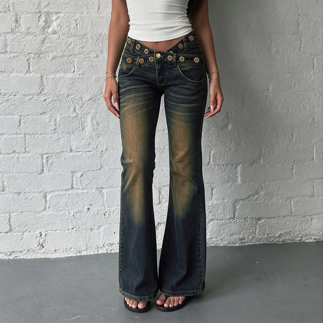 Damen Jeans mit weitem Schnitt und eleganten Gürtelschlaufen EB