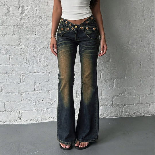 Damen Jeans mit weitem Schnitt und eleganten Gürtelschlaufen EB
