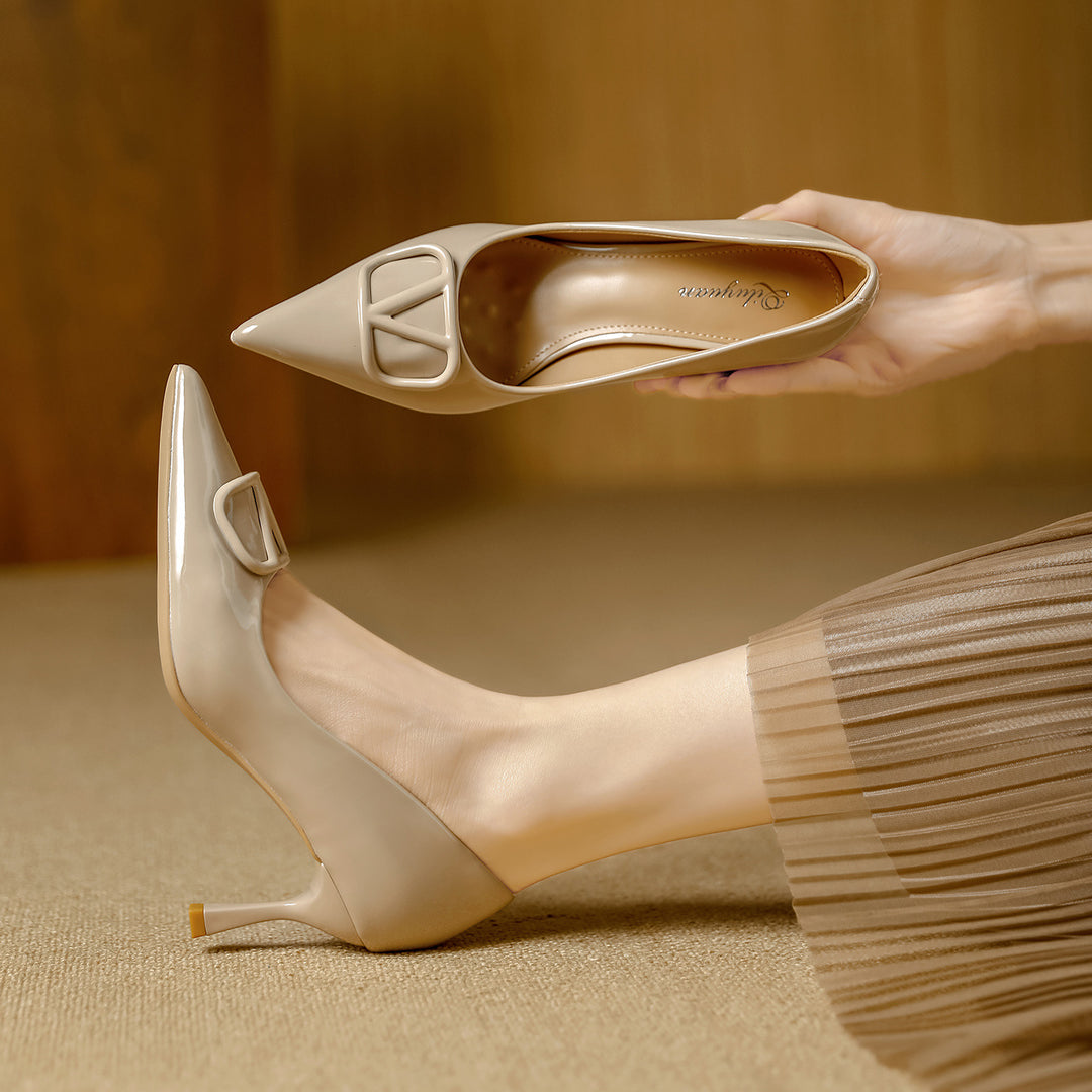 Damen stilvolle und elegante Pumps mit dekorativem Schleifenakzent EB
