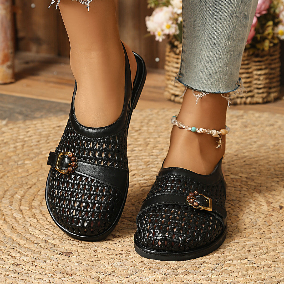Damen Bequeme Sling-Sandalen mit dekorativem Riemendesign EB