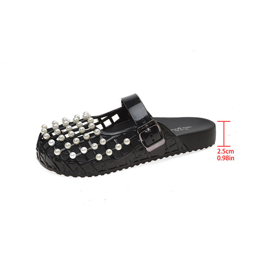 Damen Komfortable Perlen-Sandalen im modernen Gitterdesign EB